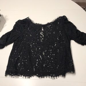 Joie cropped lace top